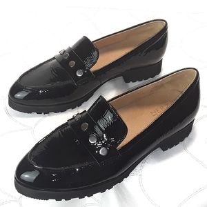 Naturalizer Black Patent Low Heel Slip on Loafers